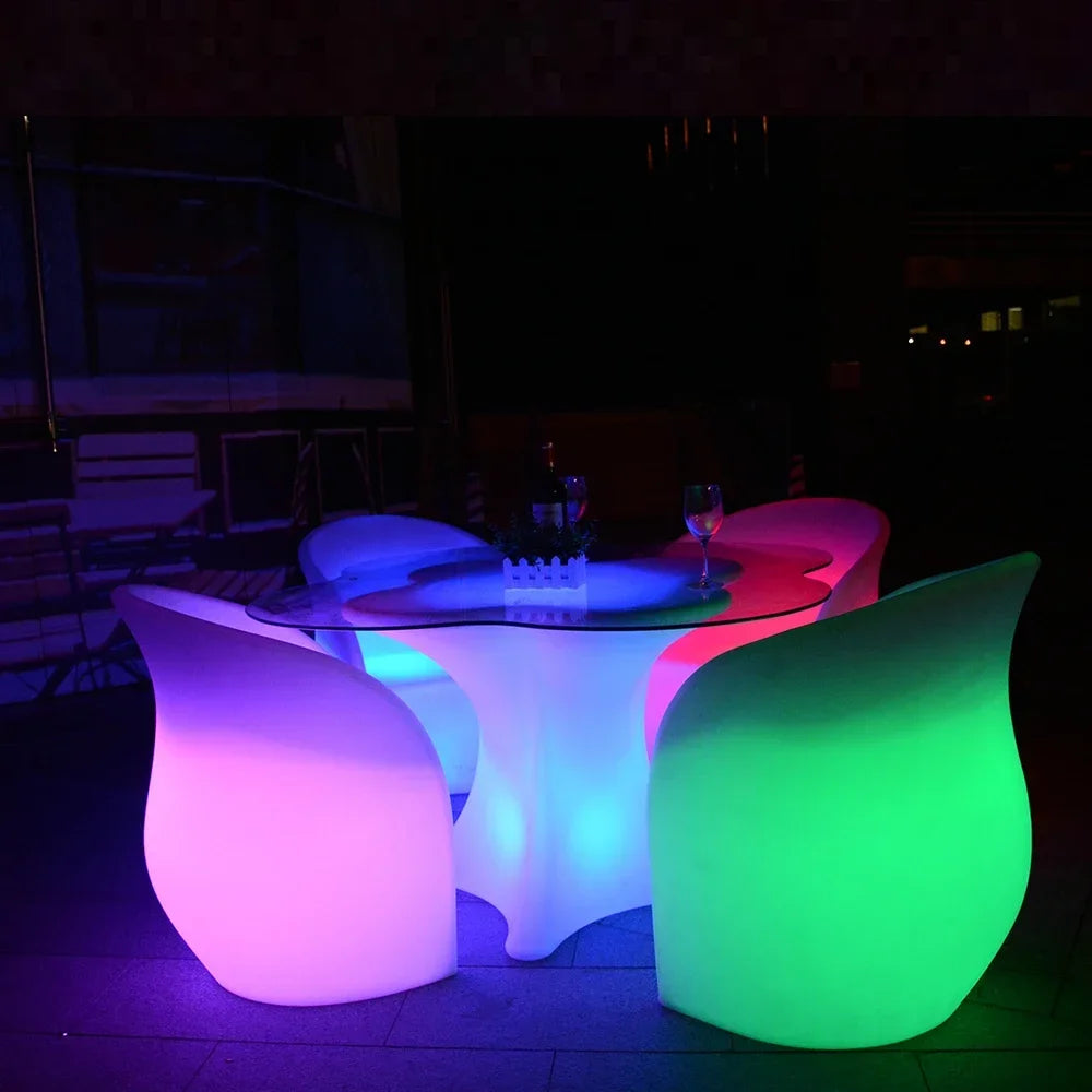 'illuminated lighting led furniture led sofa rechargeable outdoor Commercial Bar Furniture led chair