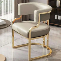Luxury golden Dining Chairs wrought Iron Backrest Armchair Kitchen Modern Dining Room Furniture Home Bedroom Salon Makeup Chair