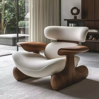 Fancy Modern Adults Chair Wooden Trending Simple Nordic Living Room Chair Reading Balcony Hotel Sillones Furniture Home