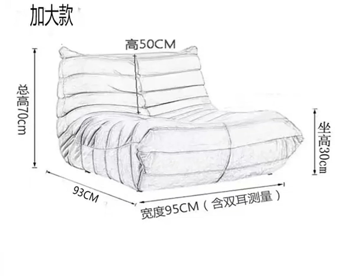 Single seat caterpillar sofa, stylish and luxurious, suitable for use in living rooms, bedrooms, hotels, and shopping malls