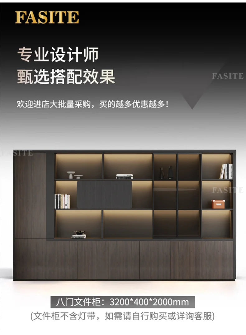 Modern boss desk light luxury high-end paint desktop large desk simple president table manager table and chair combination