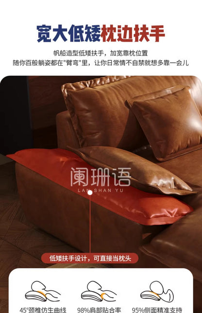 Lazy Leather Living Room Sofas Love Seat Nordic Minimalist Sectional Sofas Modern Relaxing Filling Sillon Cama Home Furniture