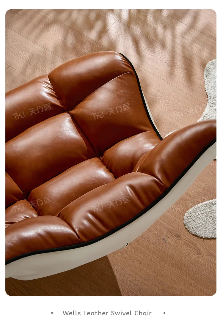 Living room balcony designer antique leisure chair leather lazy sofa
