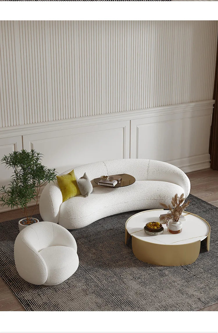 Nordic light luxury living room sofa coffee table combination beauty salon clothing store reception sofa chair small snail sofa