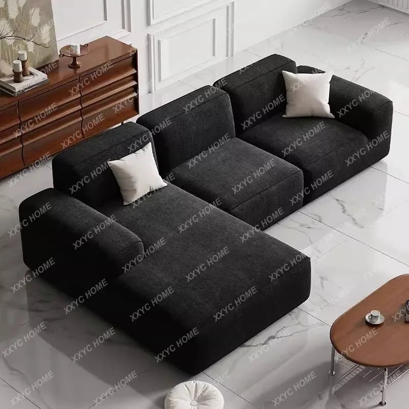 AAModern Vacuum Compression Living Room Lazy Sofa Light Luxury Furniture Corduroy Sponge Filling Multi-Person Sofa Customization