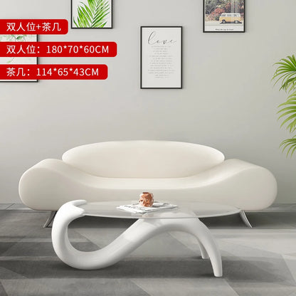Bedroom sofa small apartment living room two people small orange modern simple beauty salon room personalized creative furniture