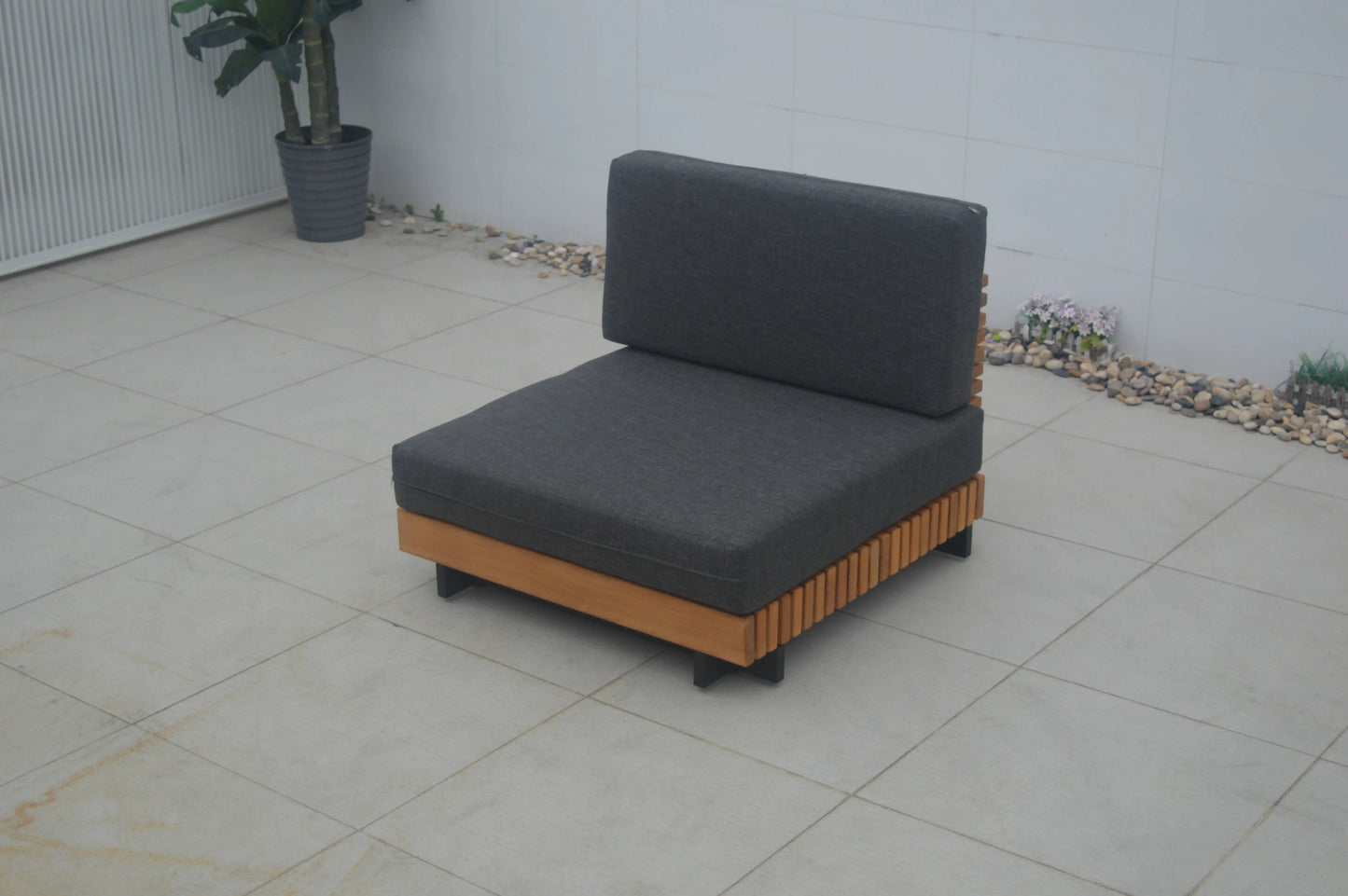 European Contemporary Teak Sofa Set Outdoor Furniture for Living Room Courtyard Hotel Villa Bedroom Park
