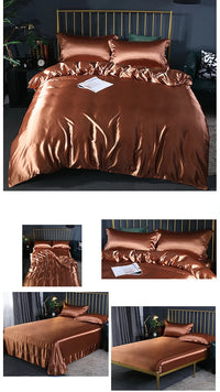 Luxury 100% Mulberry Silk Bedding Set with Duvet Cover Set Double King Queen Size Bedding Cover Kit 4pcs Bed Cover Bed Linen Set