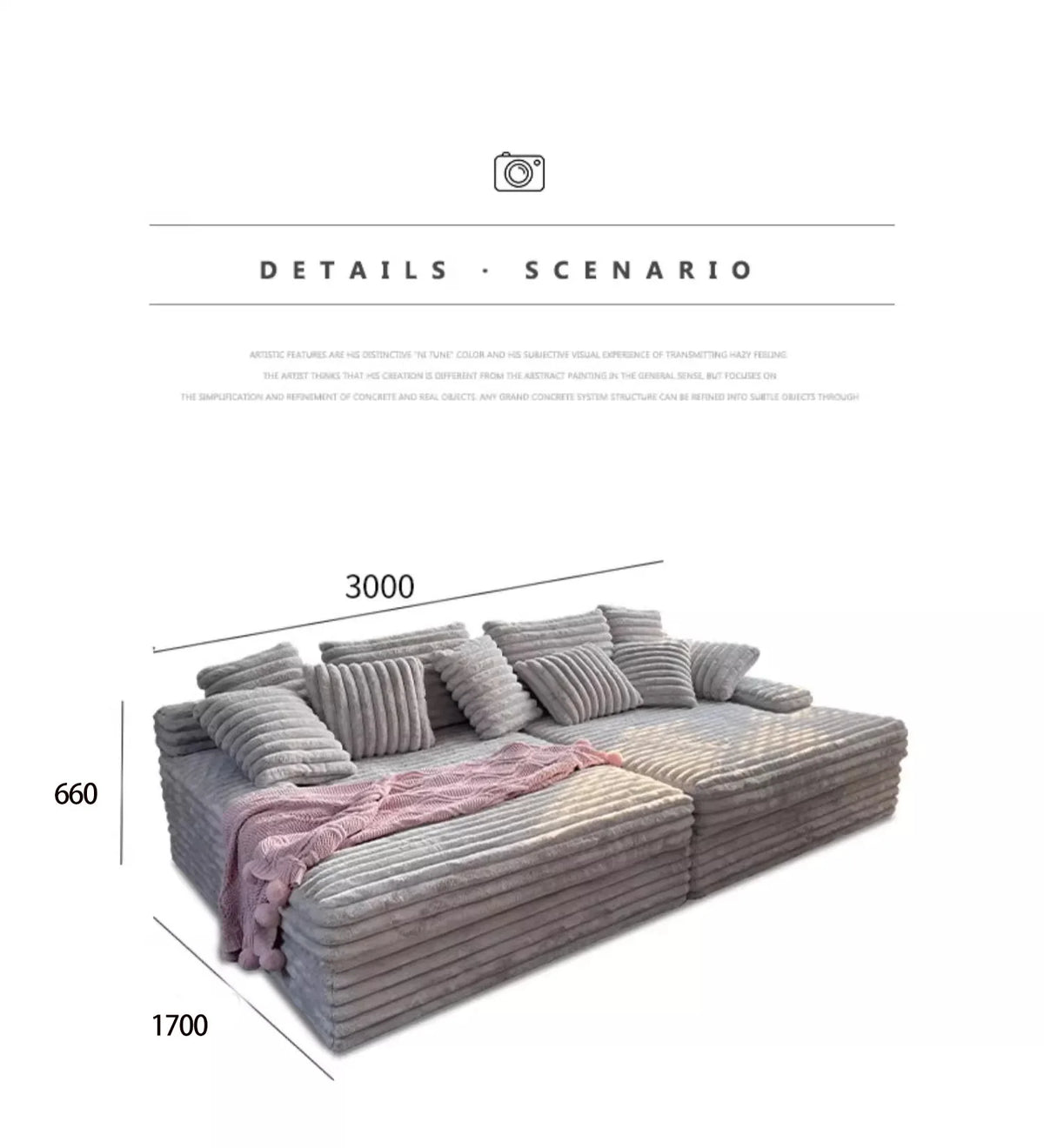 Minimalist thick velvet compression sofa bed fabric lazy sofa can lie down and sleep living room large apartment villa shadow