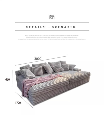 Minimalist thick velvet compression sofa bed fabric lazy sofa can lie down and sleep living room large apartment villa shadow