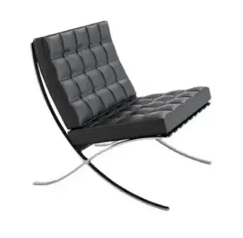 Soft Outdoor Minimalist Leather Apartment Living Room Balcony Lounge Chair Light Luxury Single Barcelona Leisure Sofa Chair