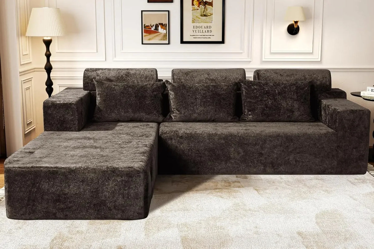 Cloud Sectional Couch L-Shape Chaise, Modern, Deep Seat, Modular Sofa for Living Room, Bedroom, Comfortable Couches