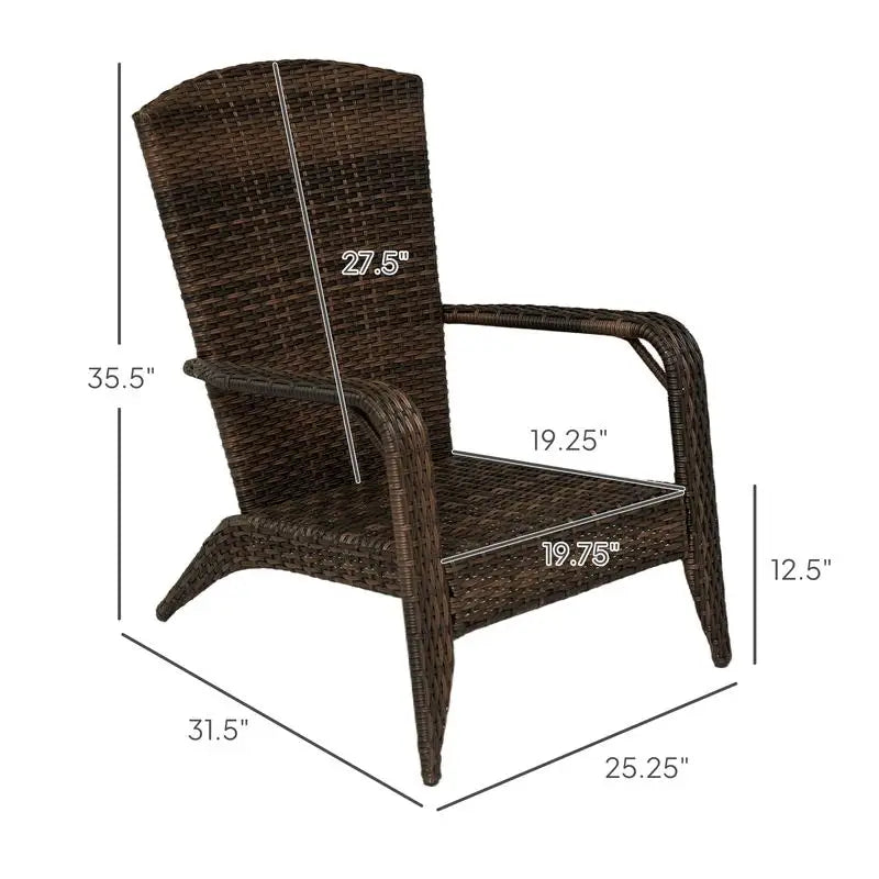 Patio Chair, Rattan Wicker, Soft Cushions, Tall Curved Backrest - Comfortable Outdoor Seating for Relaxation and Style