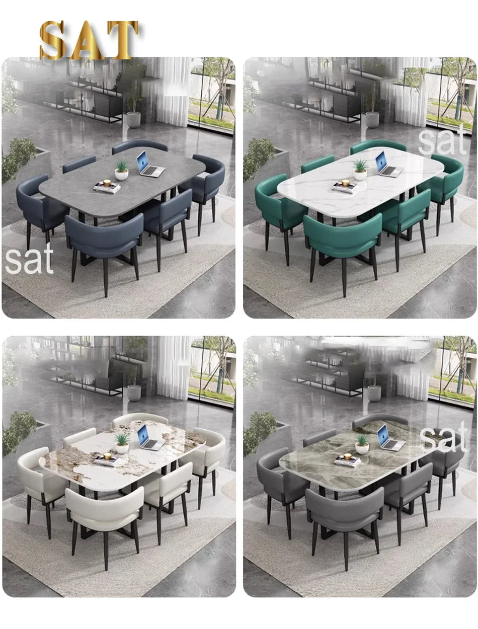 Minimalist   Marble Top Dinning Table 6 Seater Modern Restaurant Home Dining Room And Chairs Sets