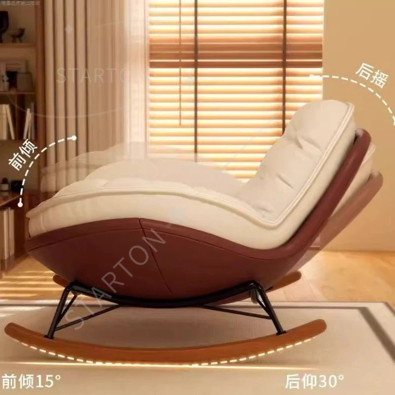 Home Leisure Chair,Living Room Honeycomb Lazy Leisure Rocking Chair,Recliner Chairs Simple Penguin Rocking Chair,Balcony Sofa