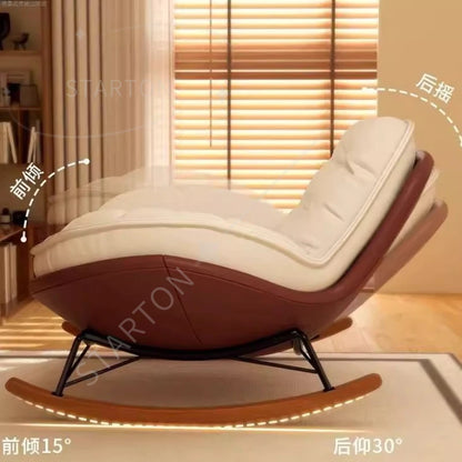 Home Leisure Chair,Living Room Honeycomb Lazy Leisure Rocking Chair,Recliner Chairs Simple Penguin Rocking Chair,Balcony Sofa