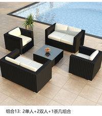 Terrace Modern Garden Sofas Outdoor Combination Courtyard Nordic Garden Sofas Waterproof Pe Rattan Furniture Sofá Jardín MHHYSF