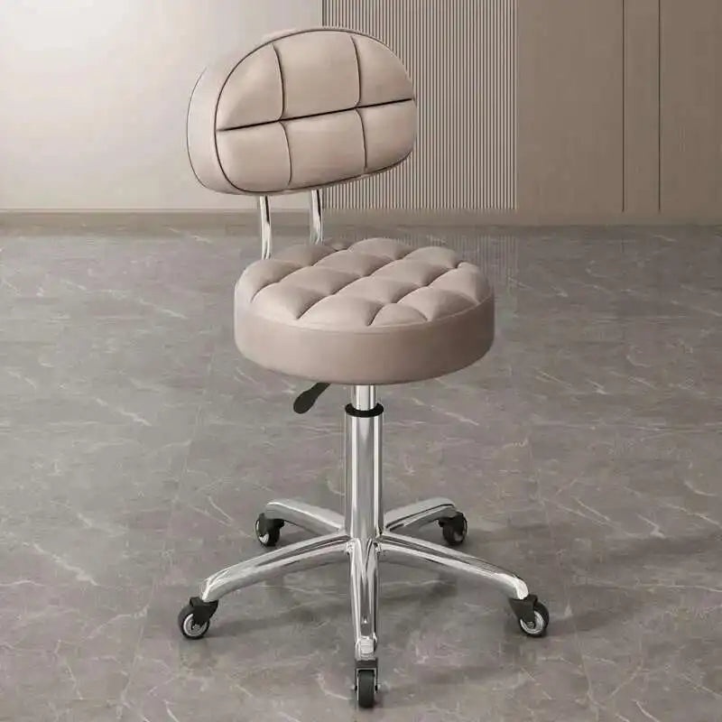 Barber Nail Salon Chair Swivel Wheels Rotating Salon Hair Stylist Barbershop Equipment Furniture Professional Rolling Silla