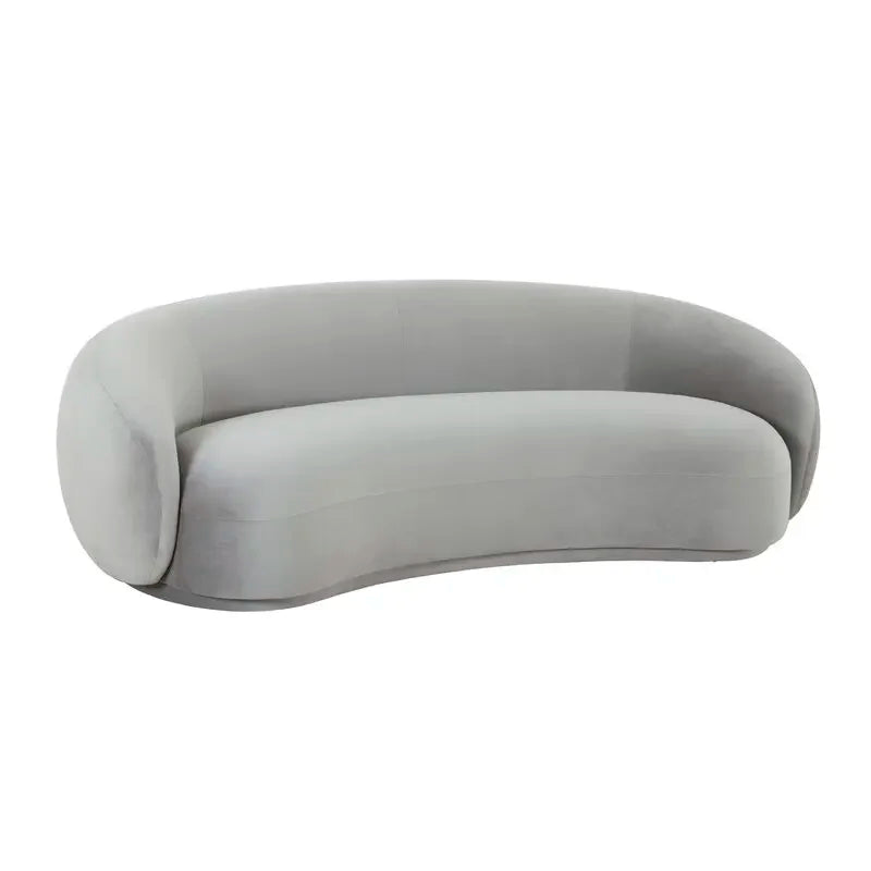 For Modern Velvet Round Arm Curved Sofa Large Couch Lounge Sofa for Home Hotel Furniture