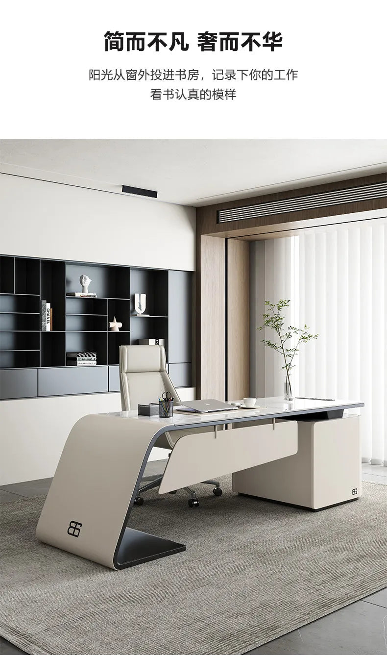 Italian minimalist rock slab office table study table Computer desk Room desks office desks and workstations studio desk