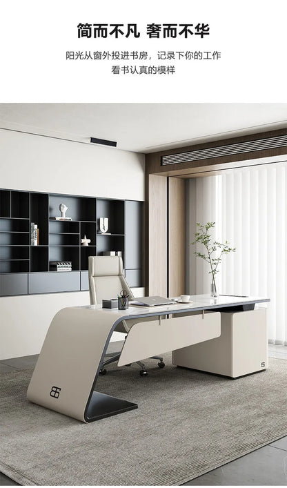 Italian minimalist rock slab office table study table Computer desk Room desks office desks and workstations studio desk