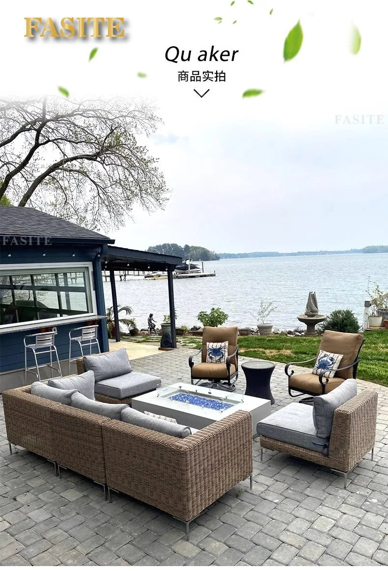 Outdoor rattan sofa outdoor rattan garden homestay sofa furniture