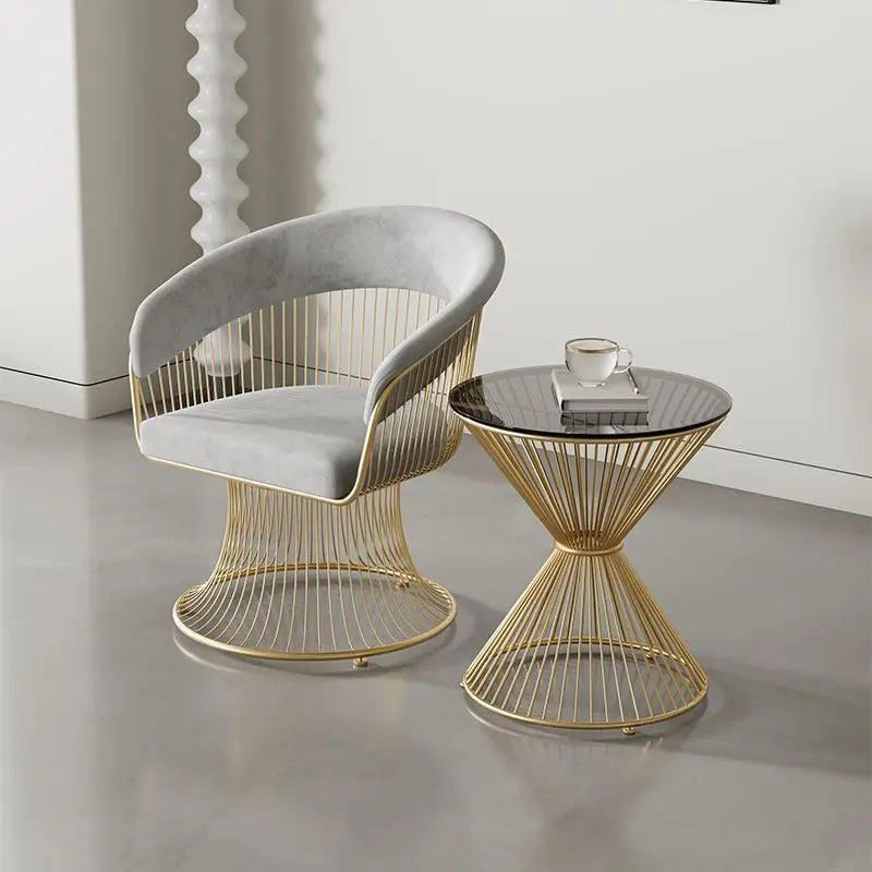 Simple cream-style swivel chair, compact light luxury sofa chair, suitable for small living rooms, balconies and home use