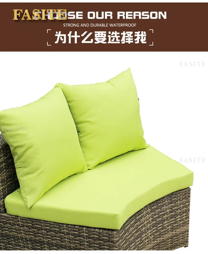 Outdoor round rattan sofa combination garden courtyard semi-circular rattan chair  hotel curved living room sofa