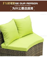 Outdoor round rattan sofa combination garden courtyard semi-circular rattan chair  hotel curved living room sofa