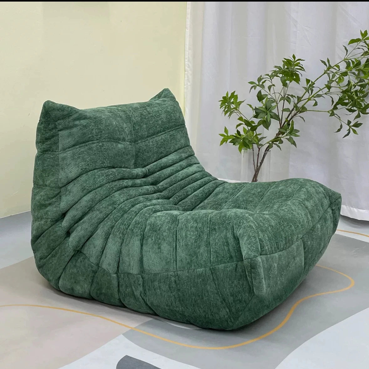 Lazy sofa, togo caterpillar sofa, light luxury, simple Internet celebrity creative chair, suede freehand space recliner