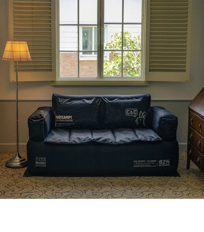 Double and Single Inflatable Sofa with Built-in Air Pump, Comfortable and Portable for Camping and Leisure Home Use