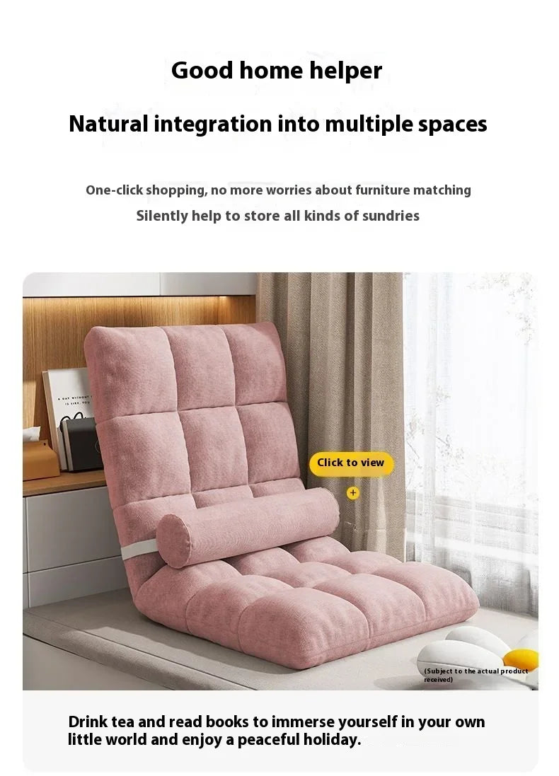 Folding Backrest Chair, Lazy Sofa, Bedroom, Dormitory, Single Seat Cushion, Bed Backrest, Bay Window, Balcony Tatami