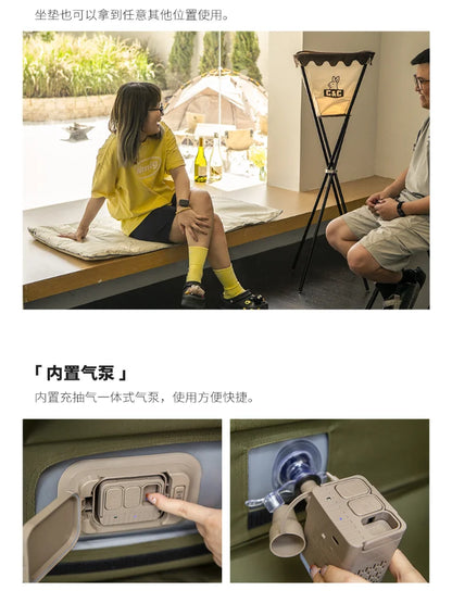 Double and Single Inflatable Sofa with Built-in Air Pump, Comfortable and Portable for Camping and Leisure Home Use