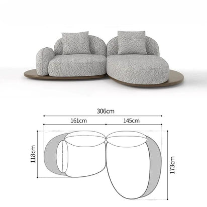 Log Style Furniture Modern Simple Modern Morocco Fabric Sectional Sofas