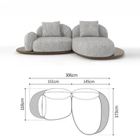 Log Style Furniture Modern Simple Modern Morocco Fabric Sectional Sofas
