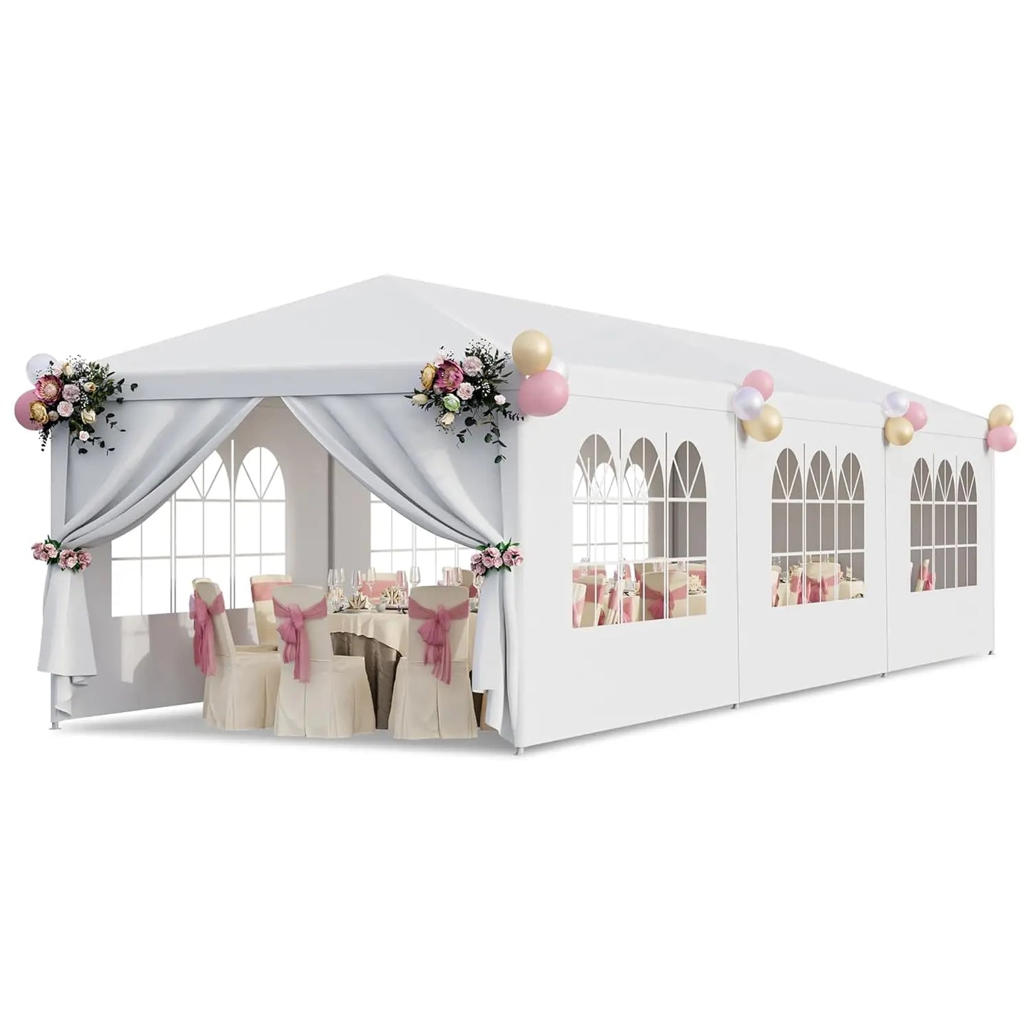 10x30 Party Tent Outdoor Canopy Tents for Parties with 8 Removable Sidewalls Heavy Duty Waterproof Gazebo Shelter, Customized
