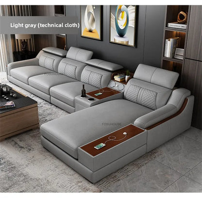 Italian Light Luxury Living Room Sofas Combination Nordic Double Sofas for Living Room Home Furniture Designer Leather Back Sofa