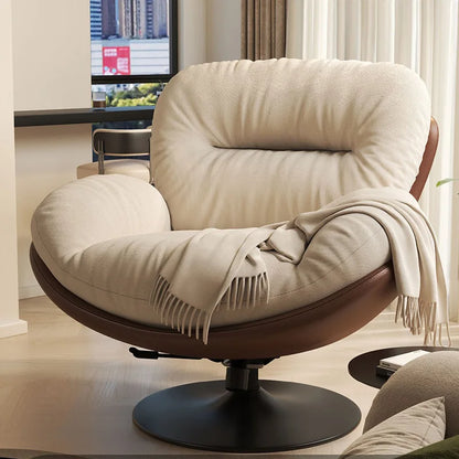 Luxury Living Room Lounge Chair Soft Reclining Home Relaxing Chair Adjustable Height Modern Bedroom Swivel Sofa Chairs Furniture
