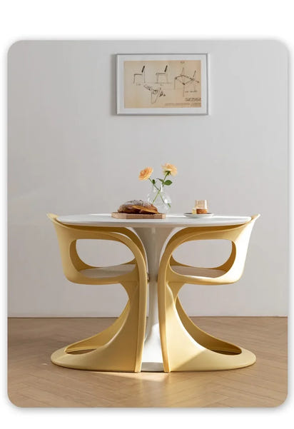 Nordic Simple Design Art Curved Chair Home Balcony Backrest Living Room Dining Room Chair Home Decor Bedroom Dressing Chair