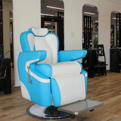 %d Modern PU Leather & Metal Adjustable Height Reclining Barber Salon Chair with High-Density Foam Seat for Commercial Use-