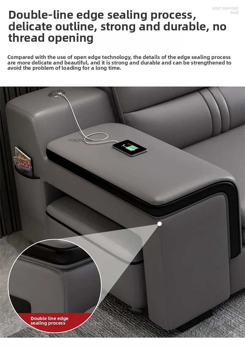 Luxury Leather Living Room Sofas Italian Home Sofa Bed Recliner Modern Designer Ergonomic Back Sofa Living Room Furniture
