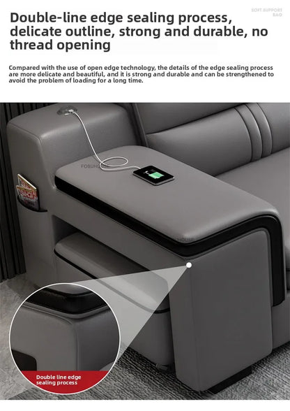 Luxury Leather Living Room Sofas Italian Home Sofa Bed Recliner Modern Designer Ergonomic Back Sofa Living Room Furniture