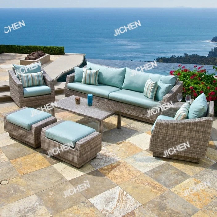JCX Leisure Outdoor Rattan Furniture Modern Sofa Set
