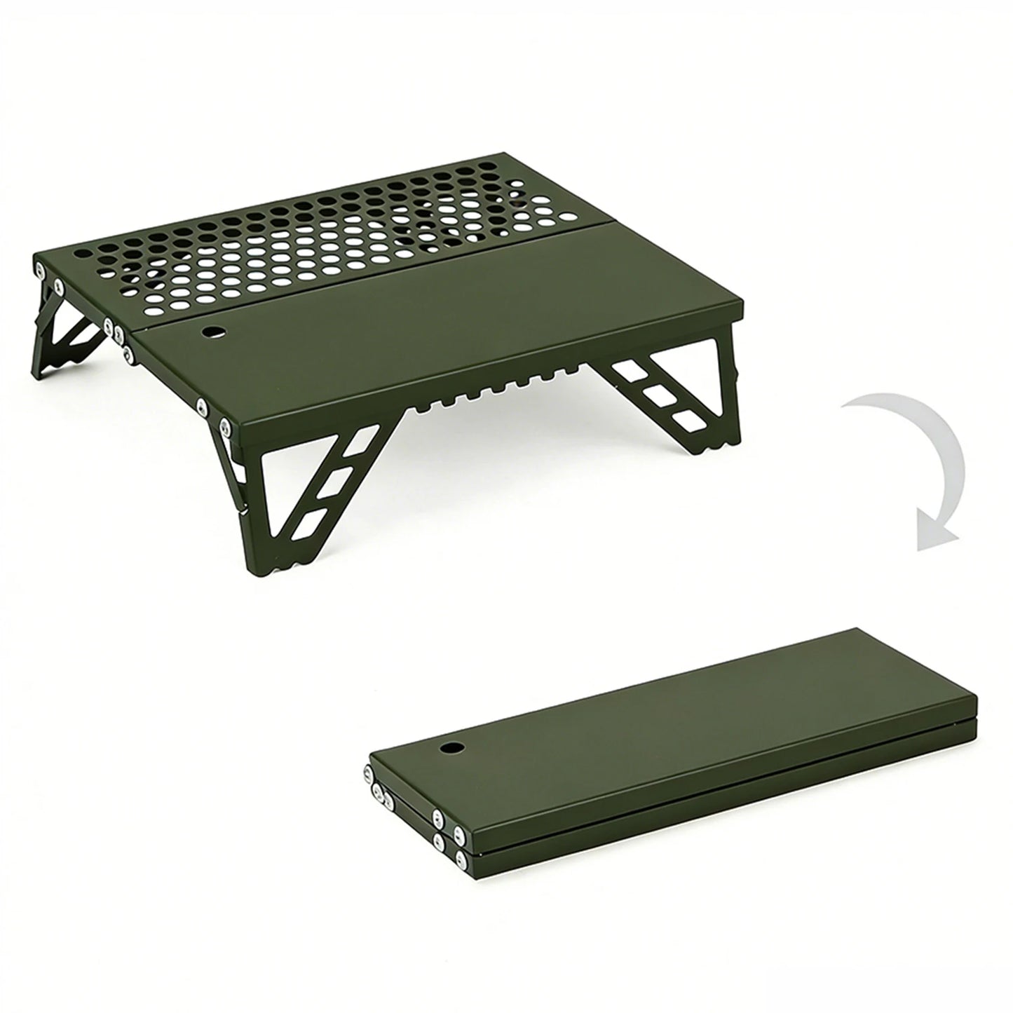 Pocket Mini Table for Camping, Aluminum Lightweight Portable Table Foldable Leg Design Perfect for Cookware, Hiking, Fishing
