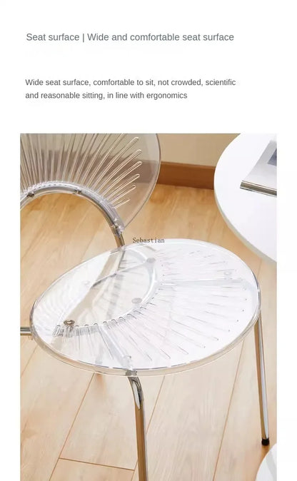Nordic Dining Chair,home Leisure Transparent Dining Table Chair,minimalist Homestay Chair,hotel Shell Chairs, Sun Backed Chairs