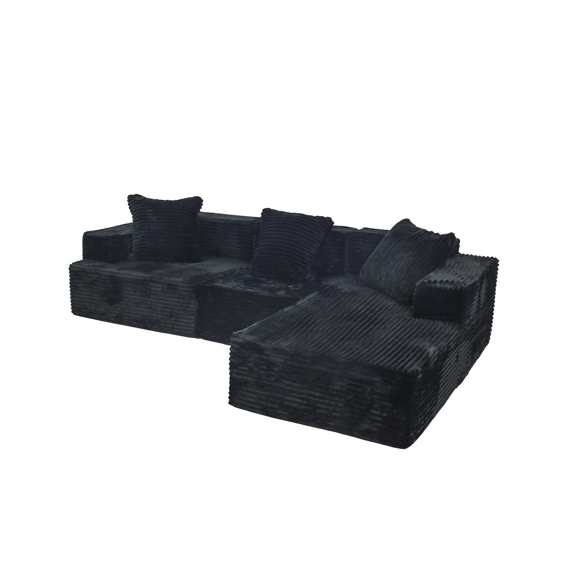 Minimalist compression combination sofa with boneless L-shaped and deep seat, comfortable lounge chair, living room, bedroom, ap