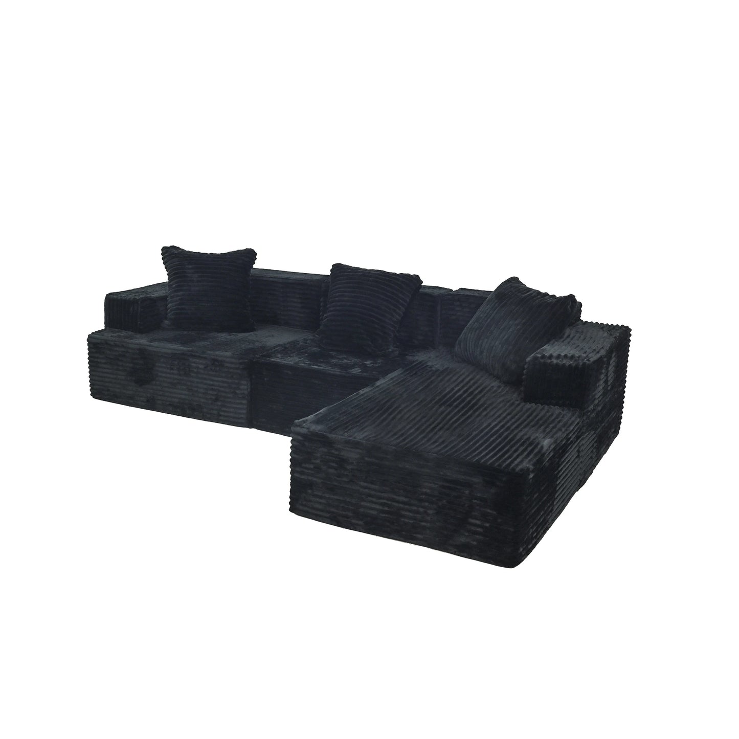 Minimalist compression combination sofa with boneless L-shaped and deep seat, comfortable lounge chair, living room, bedroom, ap