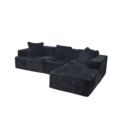 Minimalist compression combination sofa with boneless L-shaped and deep seat, comfortable lounge chair, living room, bedroom, ap