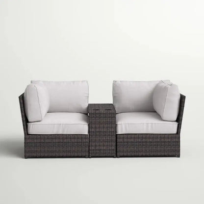Outdoor Wicker Loveseat with Cushions – No Assembly Needed, Ready to Use for Comfort and Style