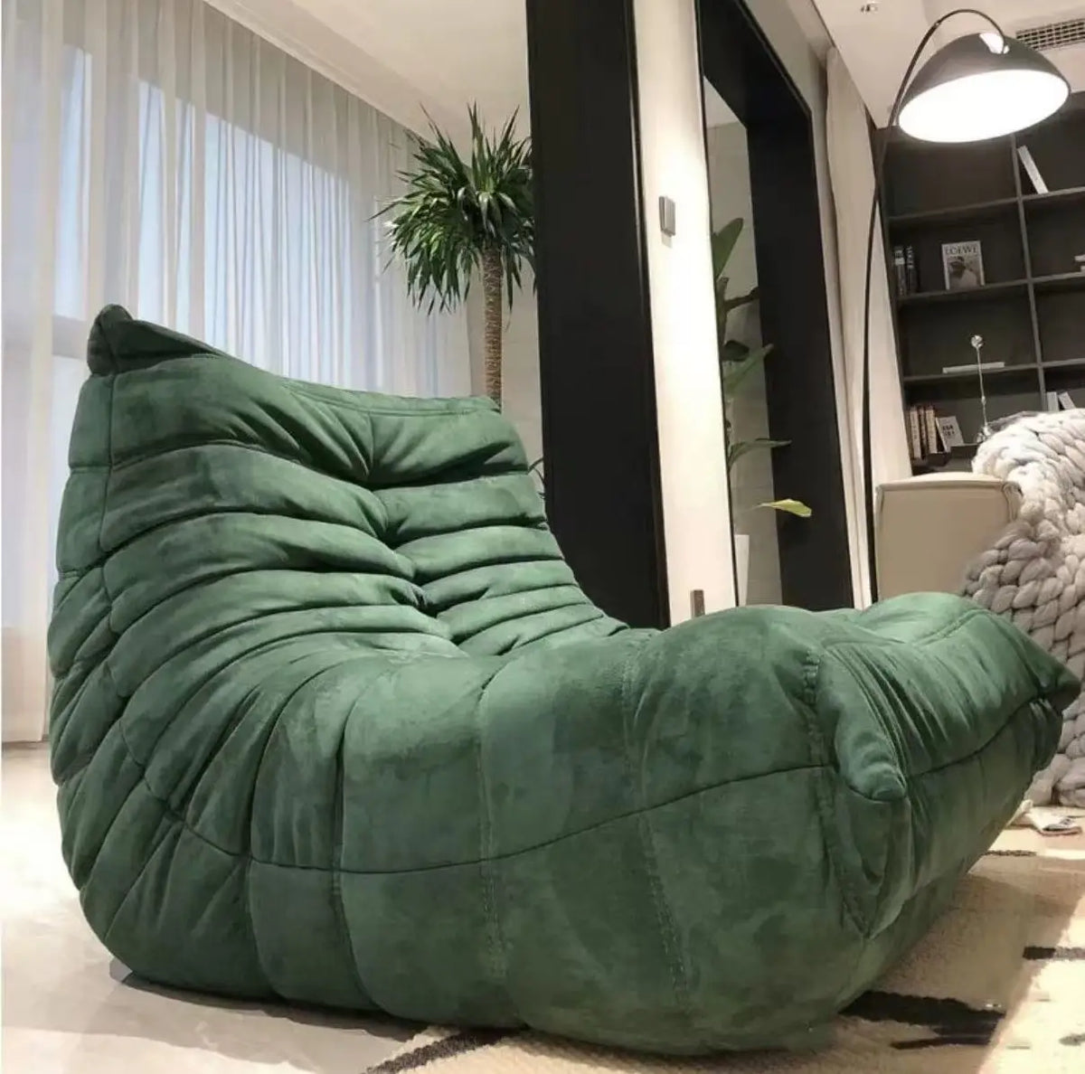 Lazy sofa, togo caterpillar sofa, light luxury, simple Internet celebrity creative chair, suede freehand space recliner
